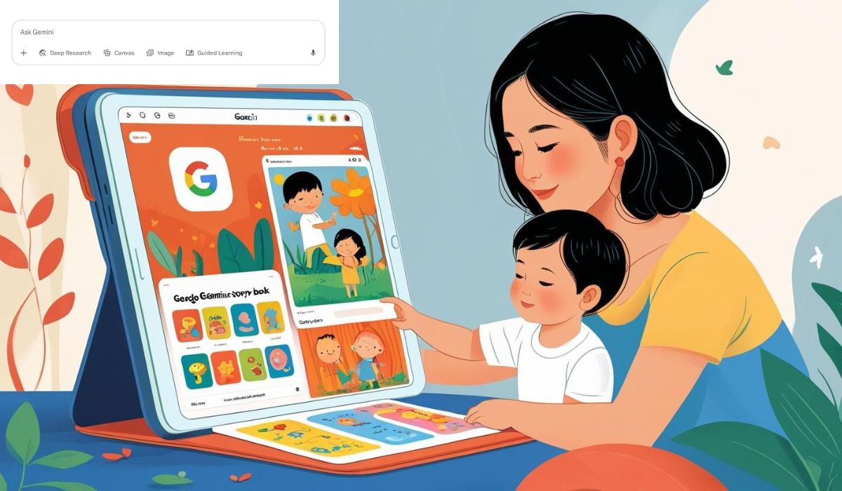 Google Gemini AI-generated personalized storybook with custom illustrations and narration