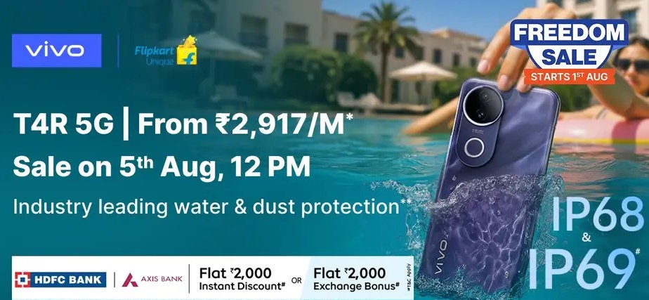 Vivo T4R 5G sale from aug 5th
